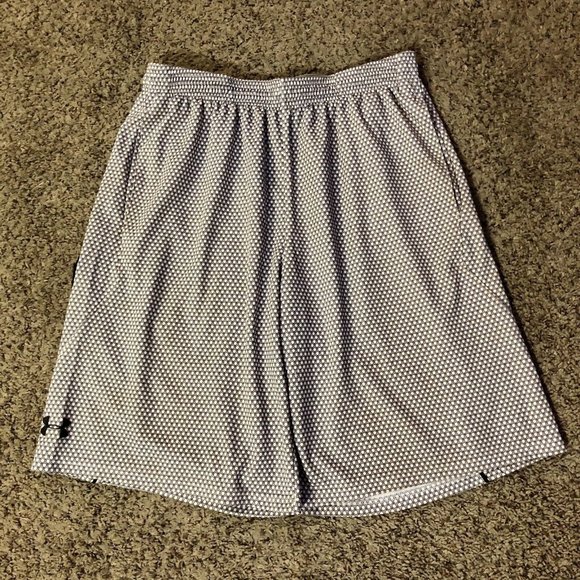Under Armour Shorts Mens M Used Gray Cream Loose - Picture 3 of 12